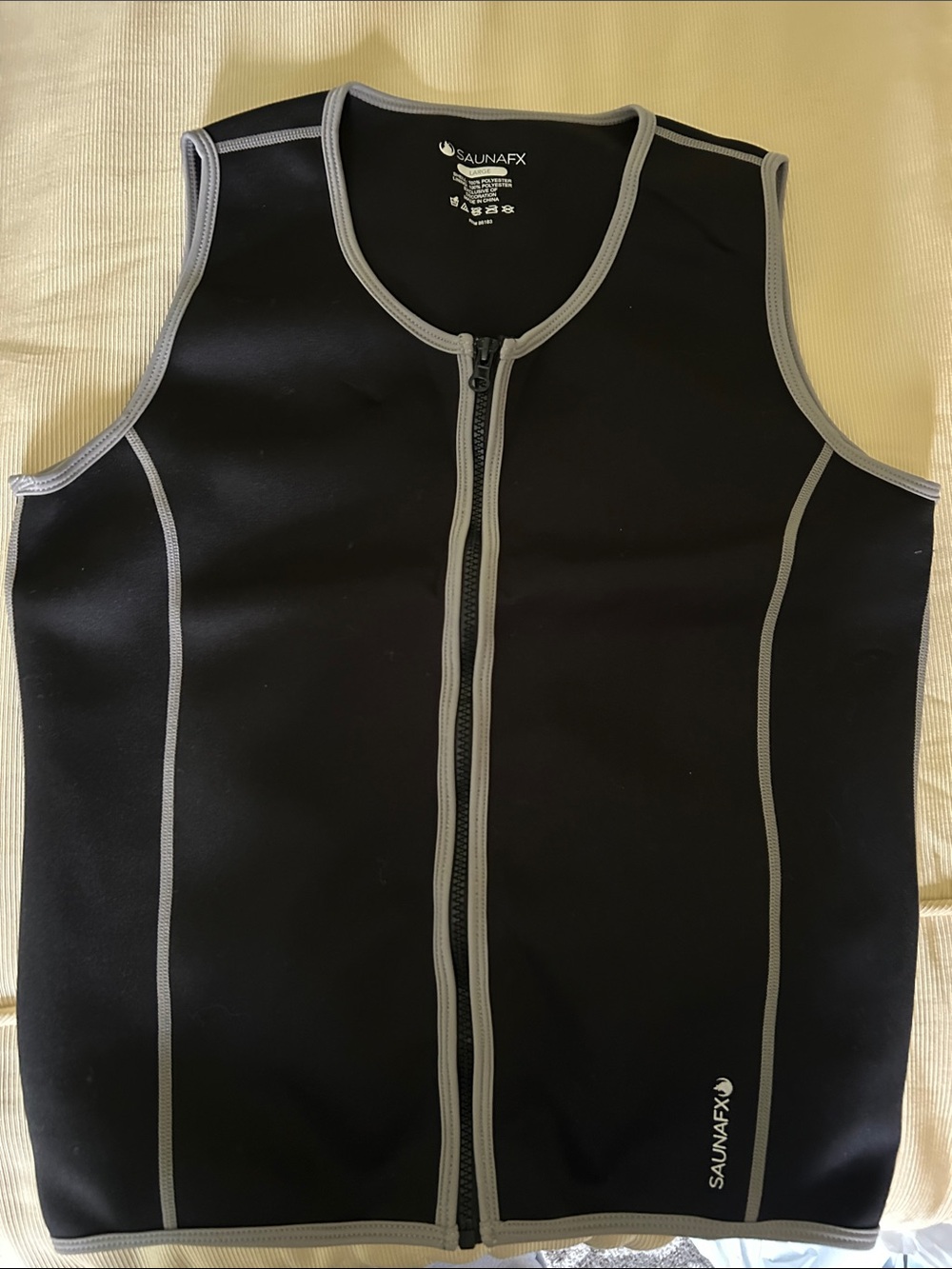 Men's Black Sauna Vest with Gray Trim